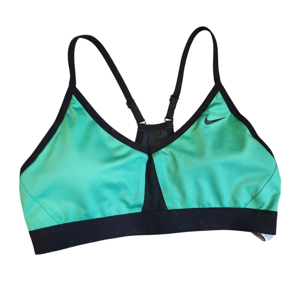 Nike Green And Black‎ Thin Strap Sports Bra Sz M
